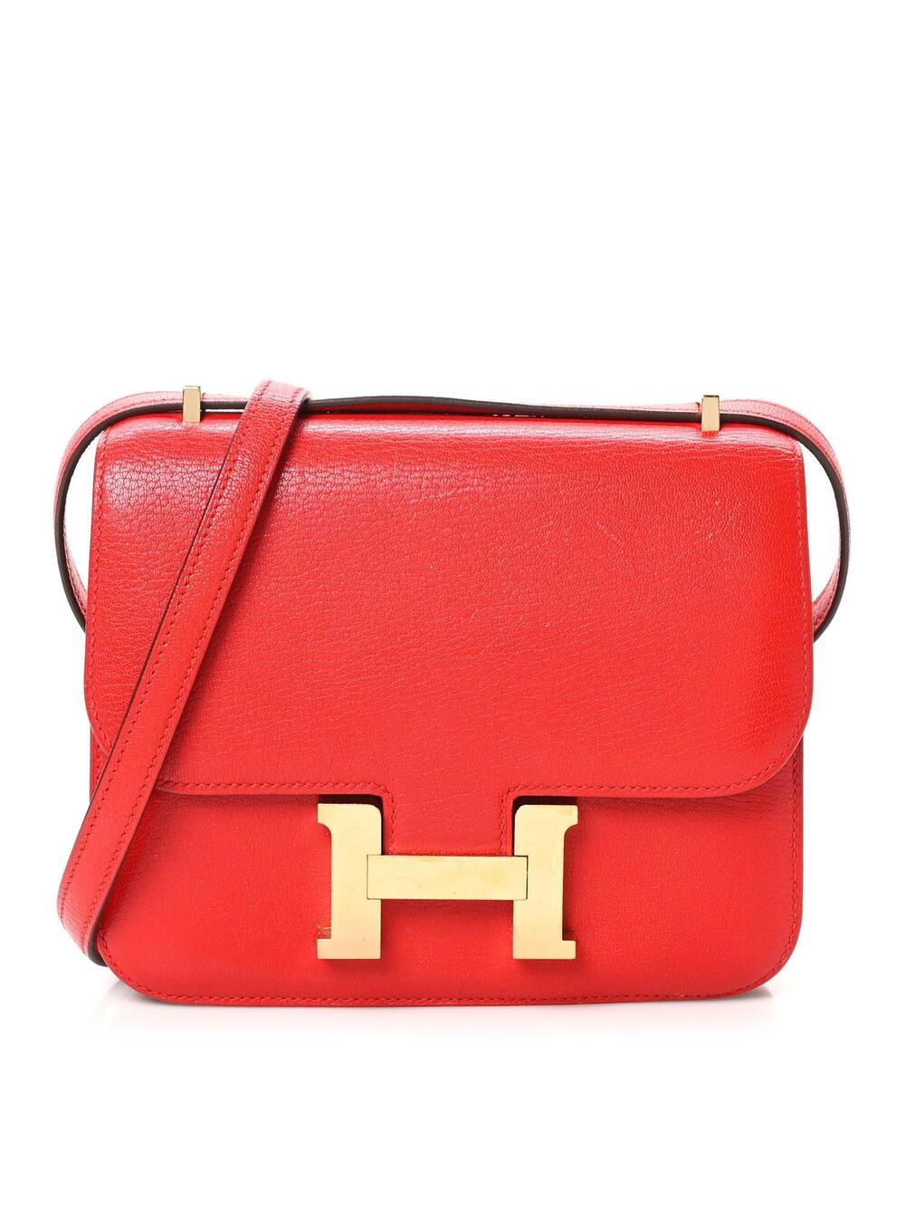 Hermes Chevre Mysore Constance 18 Rouge #313431H69B